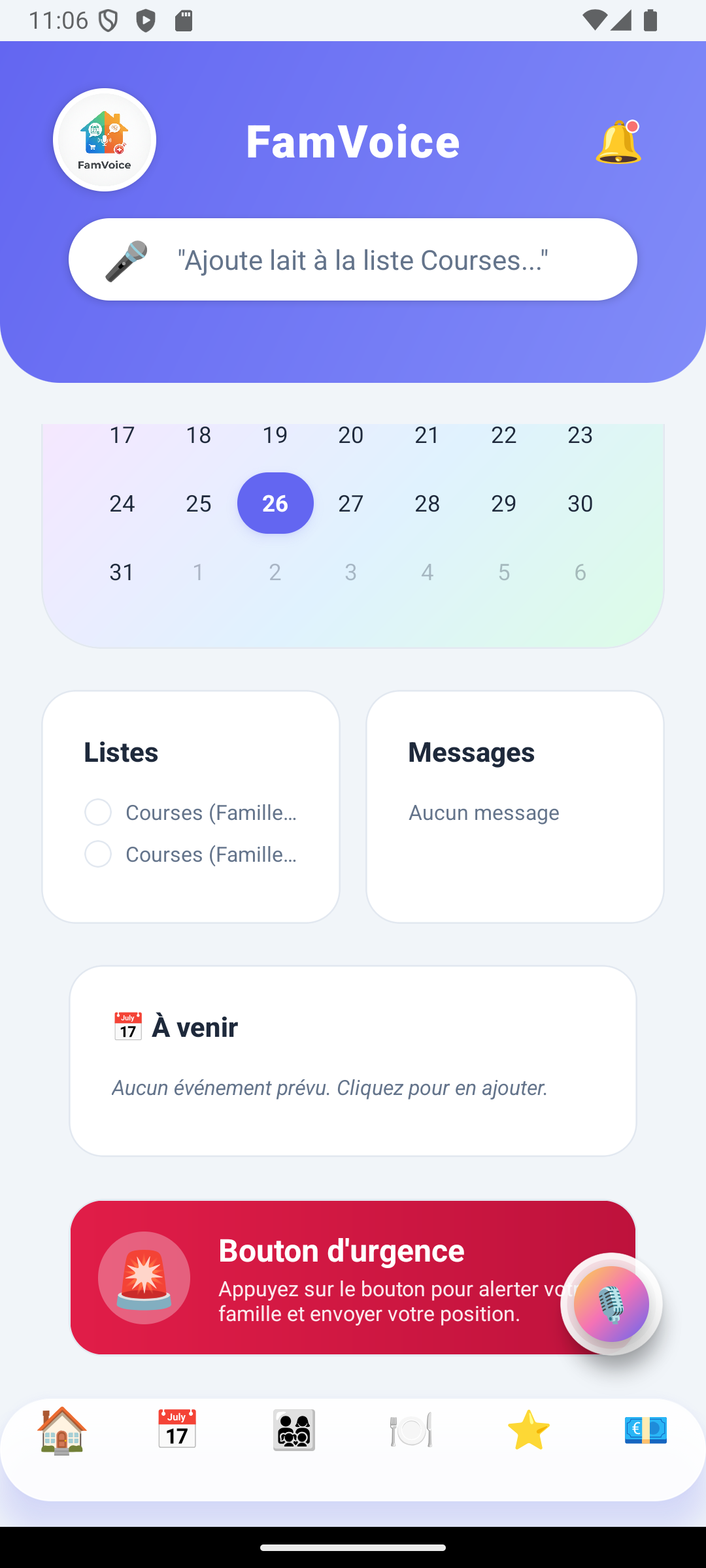 FamVoice Emploi du Temps Scolaire et Devoirs