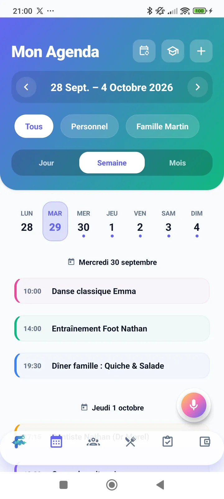 FamVoice - Agenda Familial Partagé