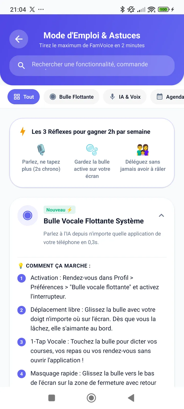 FamVoice - Mode d'Emploi & Astuces Vocales